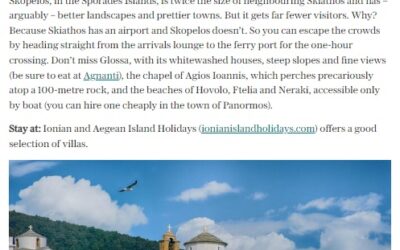 The Daily Telegraph praises Skopelos and “Mamma Mia” excursions!